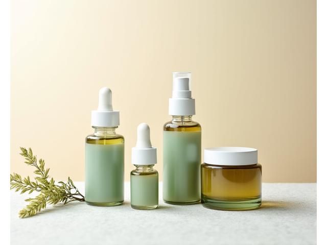 Divers assortiment van natuurlijke huidverzorgingsproducten in elegante verpakkingen
